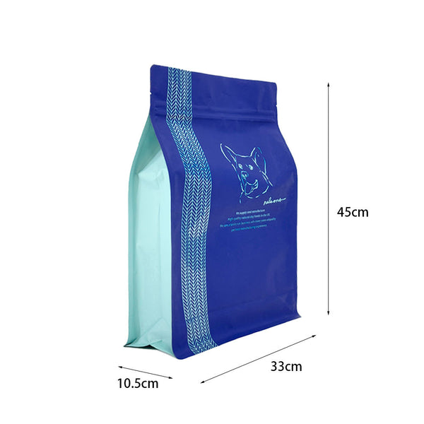 Custom Print with Resealable Zipper 5KG 10KG 15KG 20KG 25KG Plastic Stand up Flat Bottom Pet Dog Food Packaging Bag Pouch