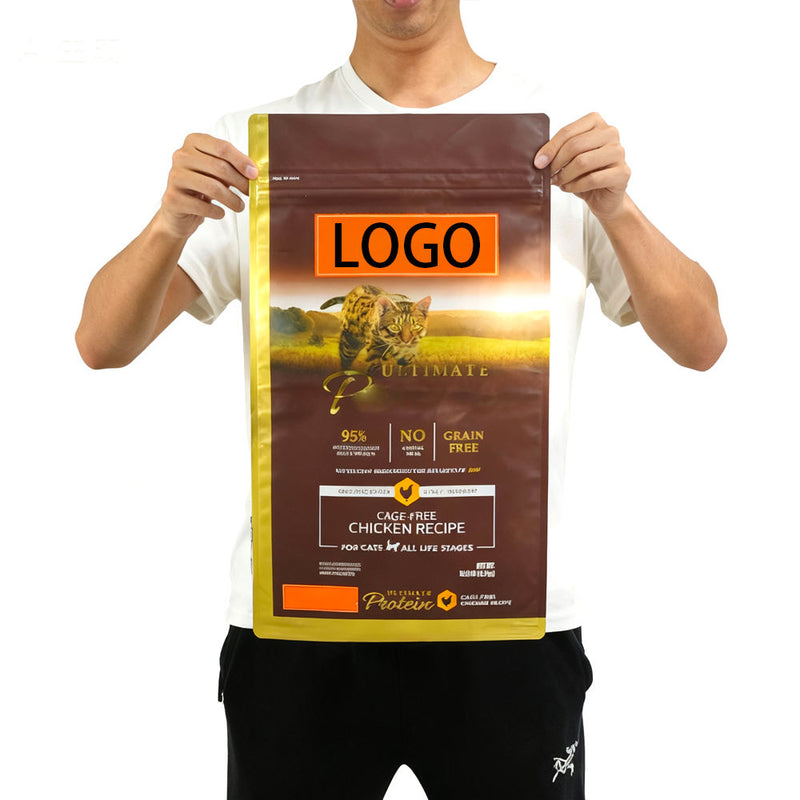 Custom High Capacity Resealable Foil Zipper Bags for Cat & Dog Pet Food Packaging