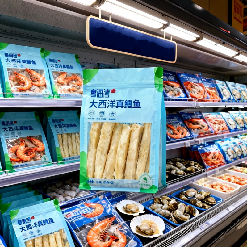 Custom Food Moisture Proof PE Ziplock Pouch Flat Bottom Packaging Bags for Fish Shrimp Beef Freeze dried Packaging Bag