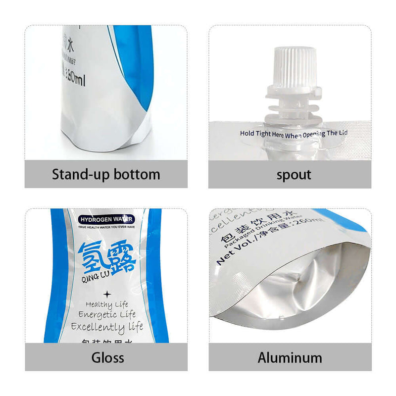 Aluminum laminated 250ml spout pouch bag with stand up bottom