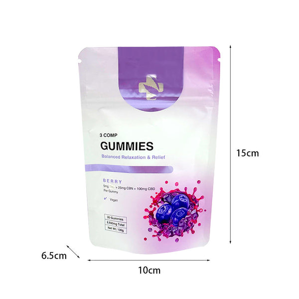 3.5g Custom Printed Resealable Childproof Mylar Stand-Up Pouch Different Colors Design for Candy Cookies Food Packaging