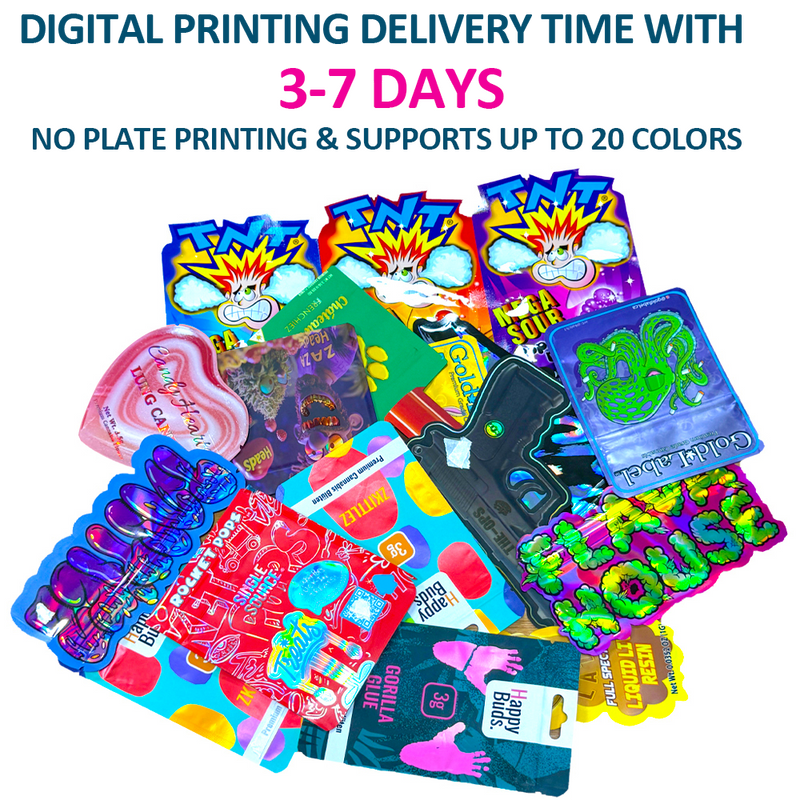 Hot Selling 3.5g 3.5 g 7g 14g 28g Mylar Bags Custom Holographic Mylar Bags With Childproof Zipper