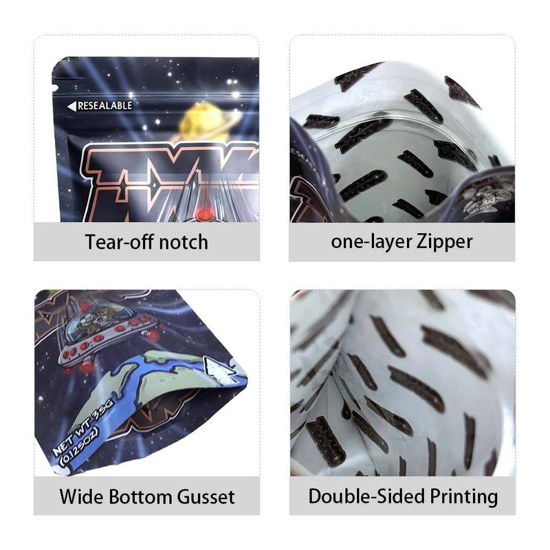 Custom 3.5G Mylar Bags Personalized SmellProof Matte Ziplock Packaging with Branding