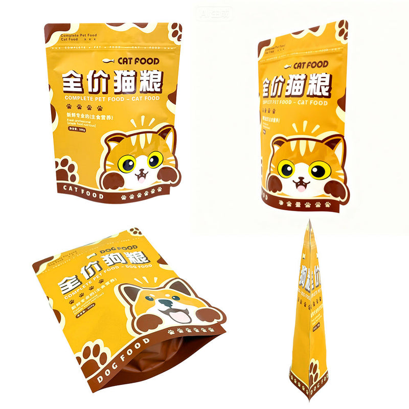 Custom Print with Zipper Lock Resealable Smell Proof Plastic Stand up Pet Dog Food Ziplock Packaging Bag Pouch