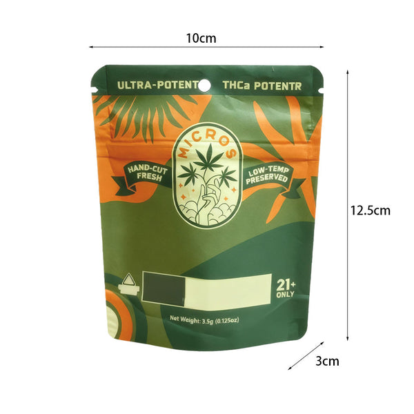 Custom Logo Printing Food Edible Resealable Smell Proof Stand Up Mylar Pouch Packaging 3.5g/7g/14g/1oz with Zipper