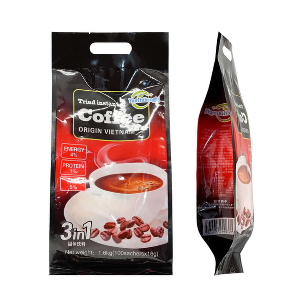 accordion coffee bag with zipper side gusset structure