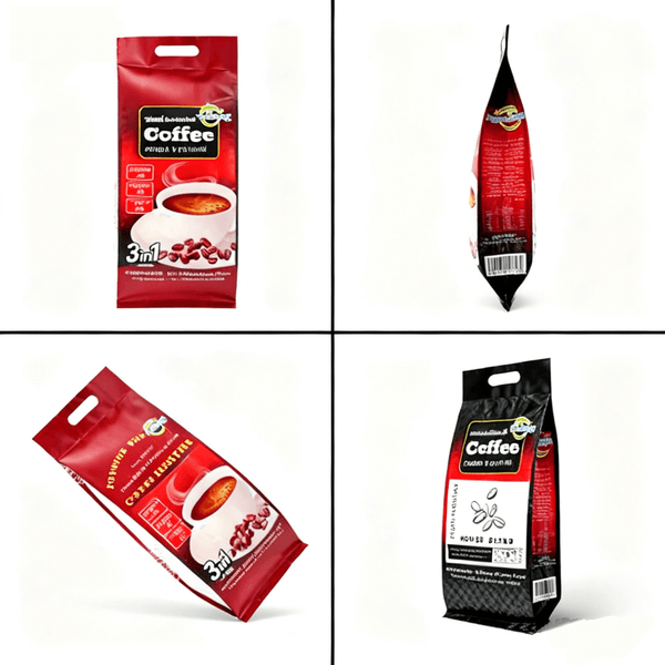 flat bottom coffee bag with valve retail display