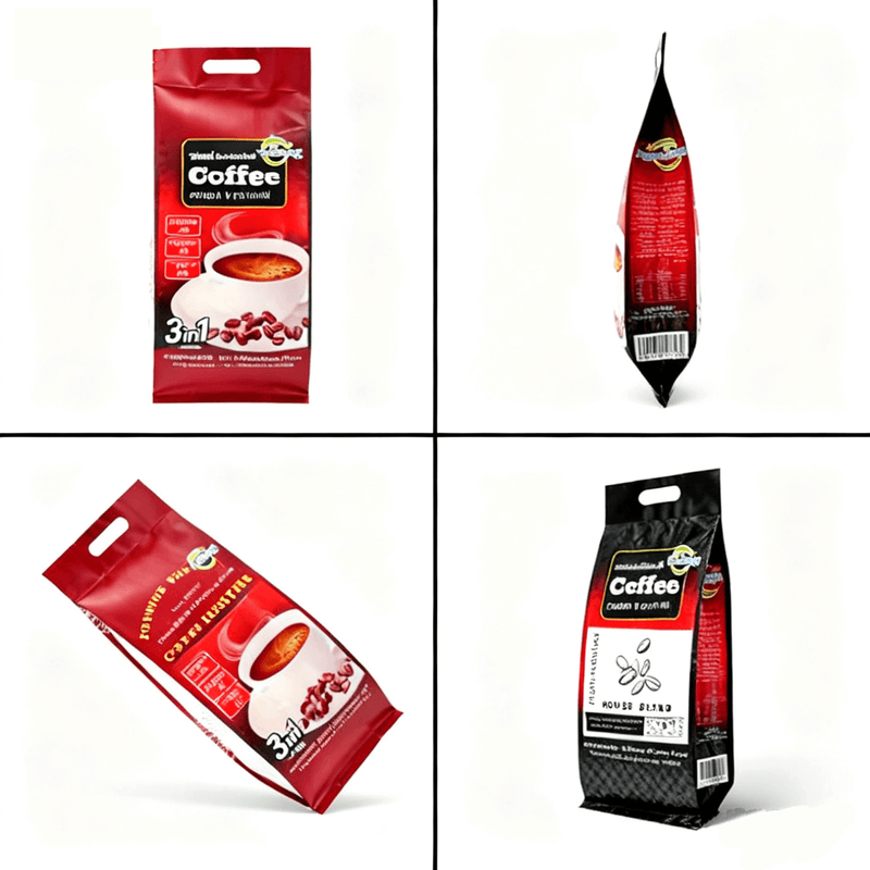 flat bottom coffee bag with valve retail display