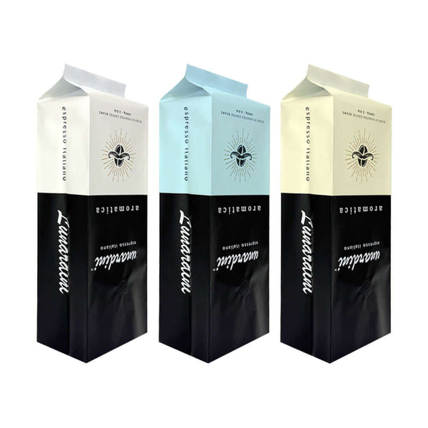 accordion side gusset coffee bag with valve front view