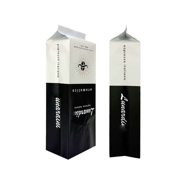 accordion side gusset coffee bag with valve side view