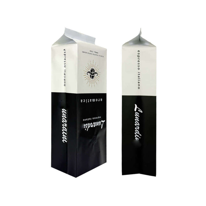 accordion side gusset coffee bag with valve side view