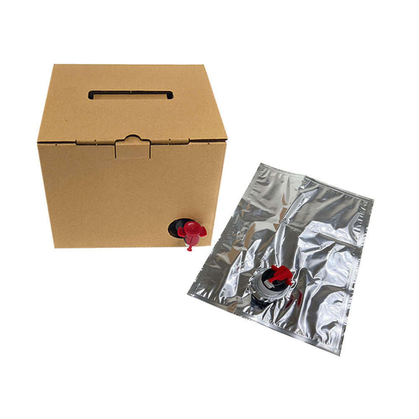 bag in box spout bag with red valve for liquid dispensing