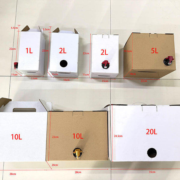 1L to 20L bag in box liquid packaging with outer carton and valve