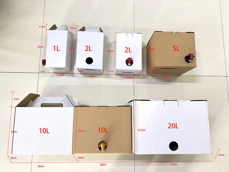 1L to 20L bag in box liquid packaging with outer carton and valve