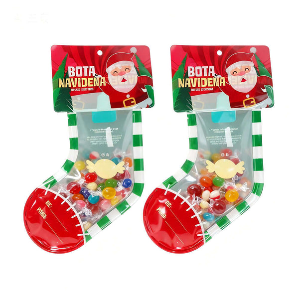christmas sock shape plastic bag for candy packaging