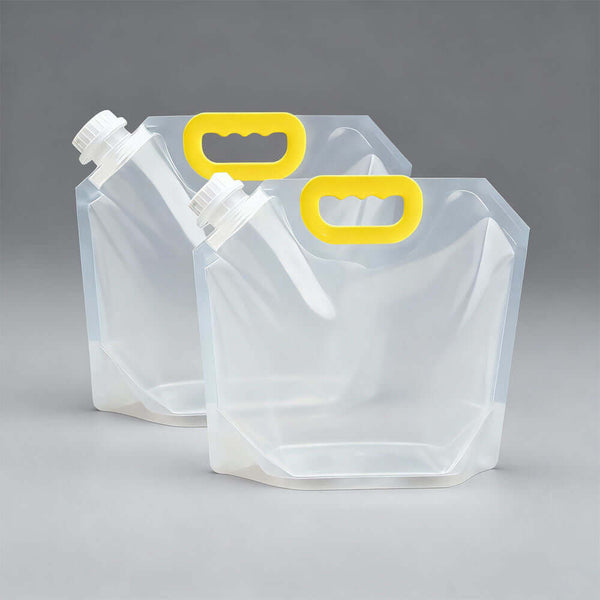 Transparent stand up liquid pouch with spout for drinks