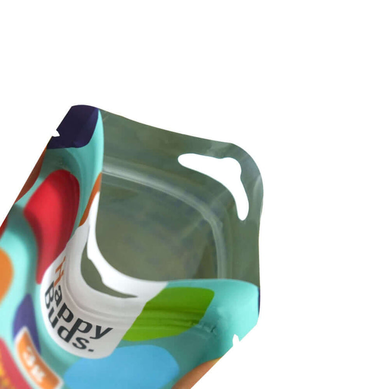 inside view of custom 3.5 gram edible gummy mylar packaging bag