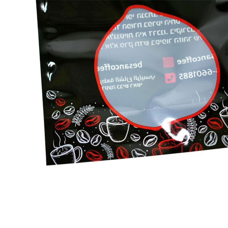 custom printed mylar candy pouch with clear window