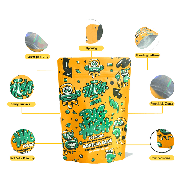 custom printed food grade stand up pouch bottom gusset detail