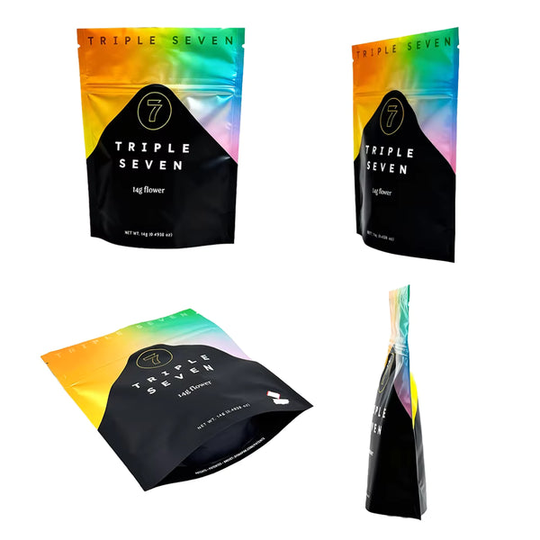 Laminated aluminum mylar packaging bag with tear-off notch