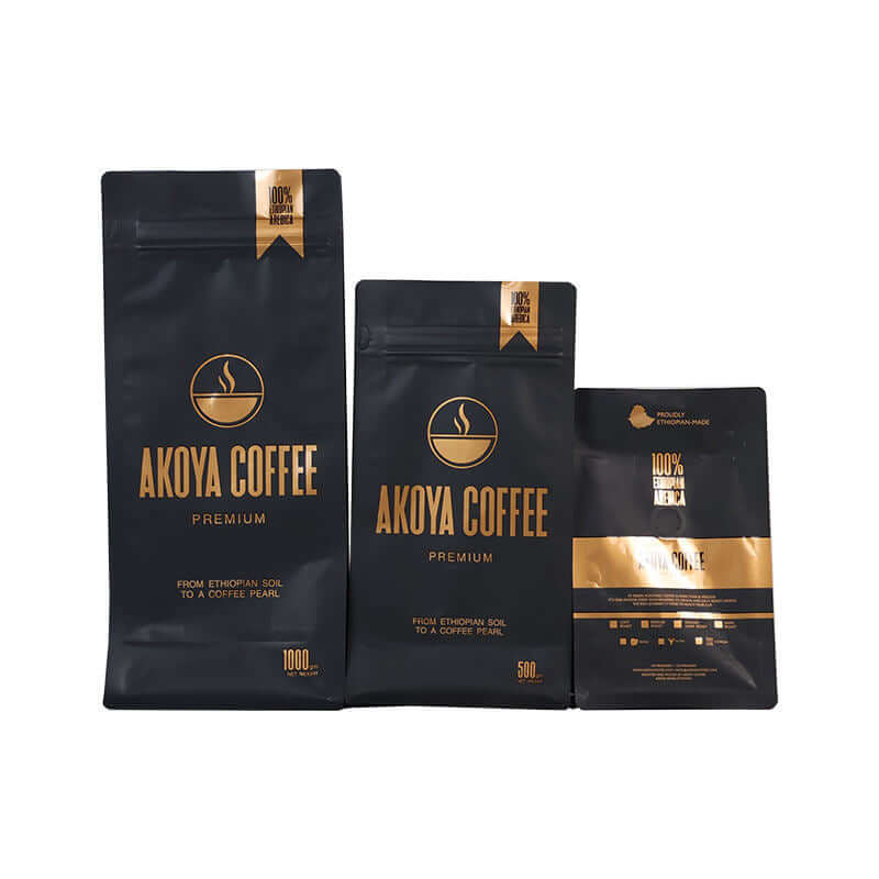 Eight sided stand up aluminum foil laminated pouch for coffee storage