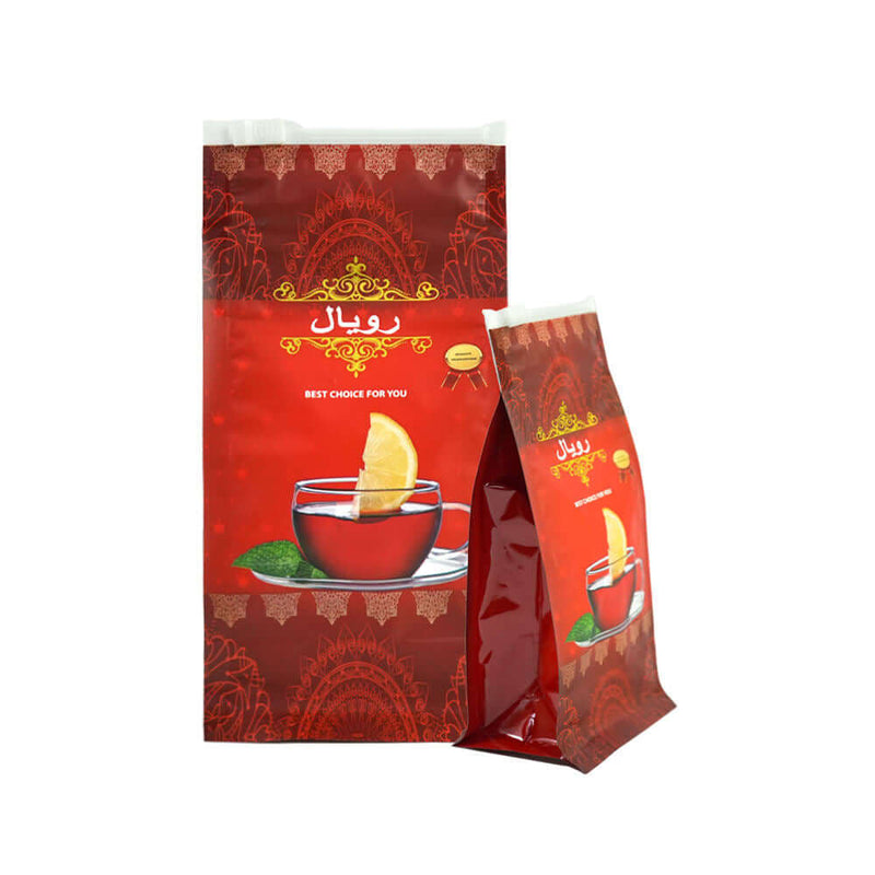 Flat bottom coffee bags with sliding zipper and matte finish