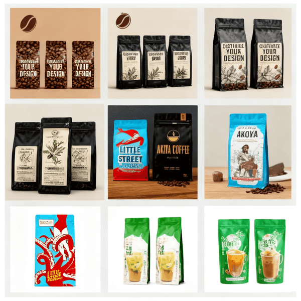 food grade flat bottom coffee bag custom design