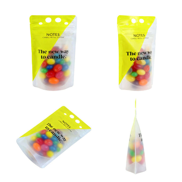 Frosted transparent candy bags with zipper and carry handle