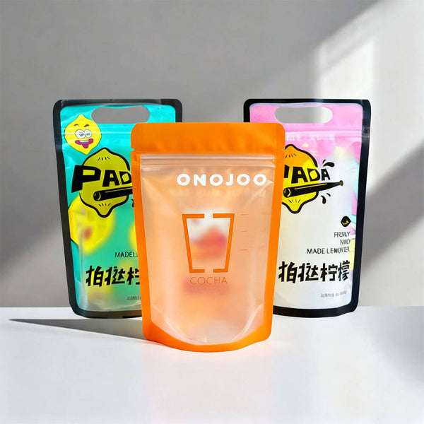 Frosted clear zipper pouch with digital printing front view