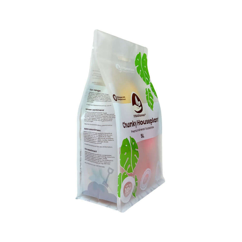 frosted transparent zipper pouch for produce side view