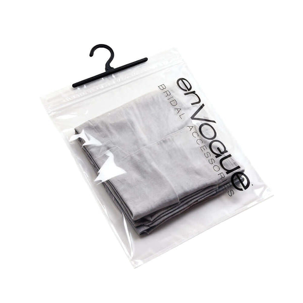 frosted transparent clothing ziplock bag with folded t shirt inside