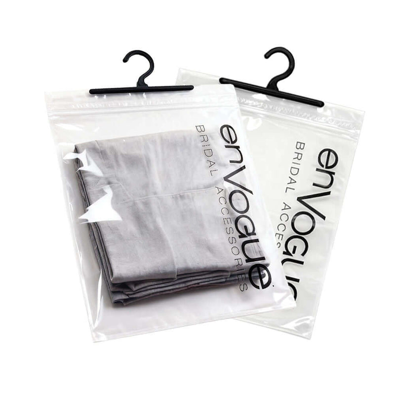 custom frosted transparent clothing ziplock bag for retail packaging