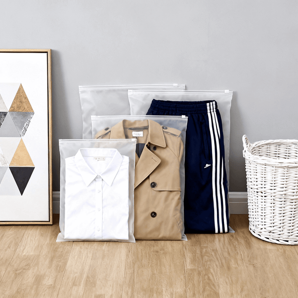 frosted ziplock plastic bag for folded t shirt packaging