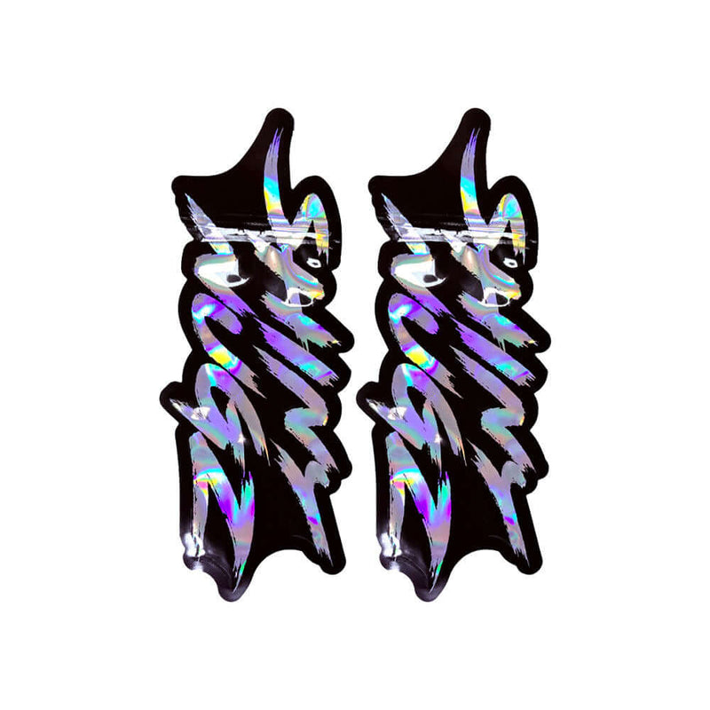 holographic special shape mylar bag front view