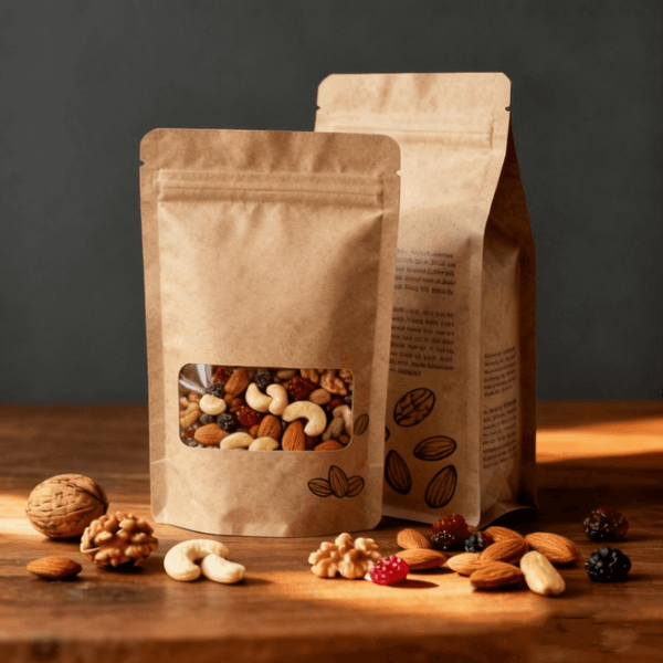 Custom printed kraft paper bags for dried fruits packaging