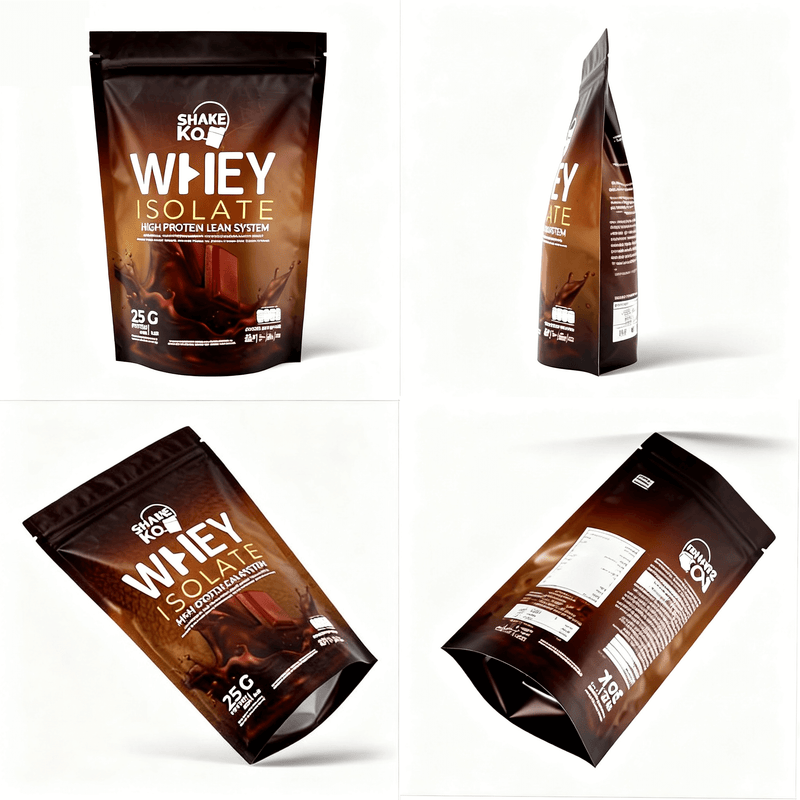 multiple printed flat bottom coffee bags with zipper and valve shown from different angles