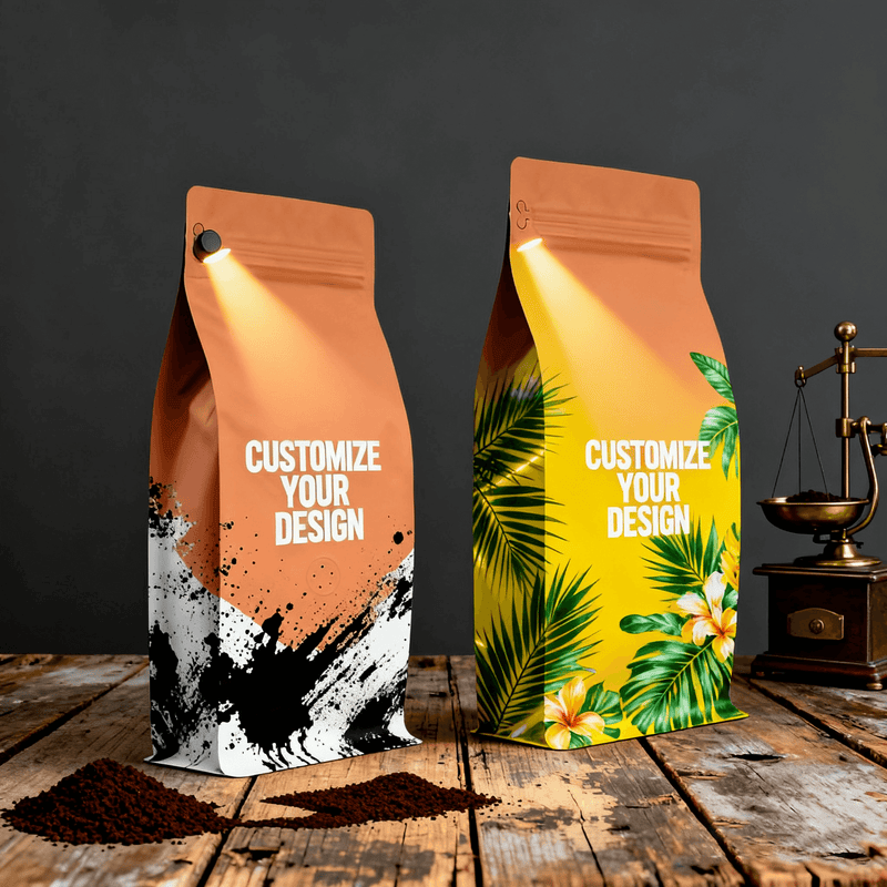 matte finish coffee packaging bag custom print
