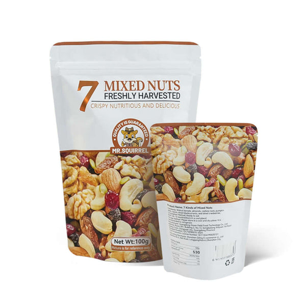 custom mylar stand up pouch for nuts odor proof ziplock aluminum bag