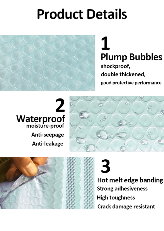 waterproof poly bubble mailer with thick air bubble lining