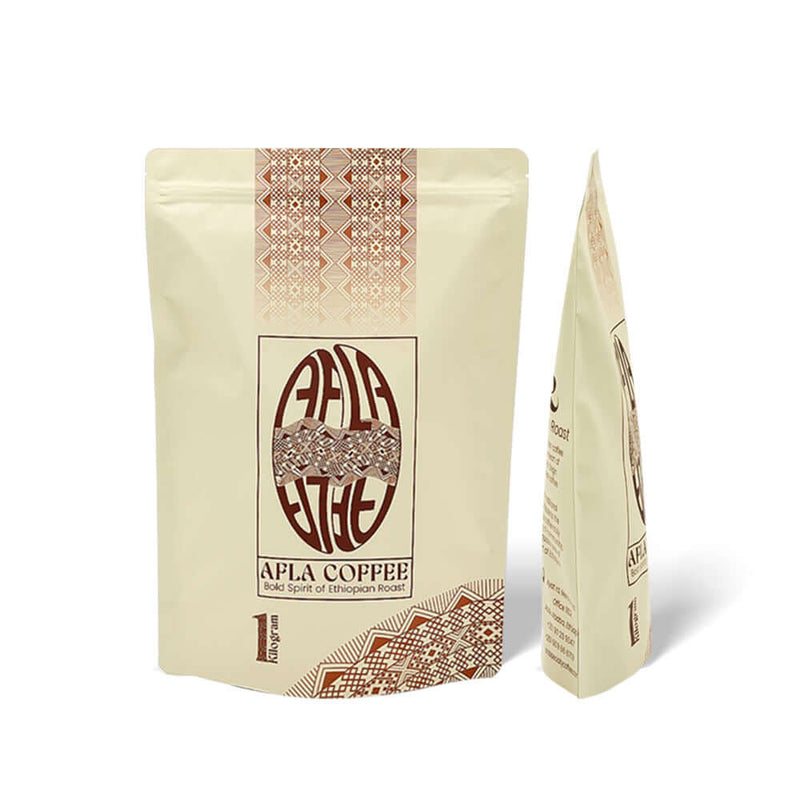 custom recyclable coffee packaging pouch with zipper front view