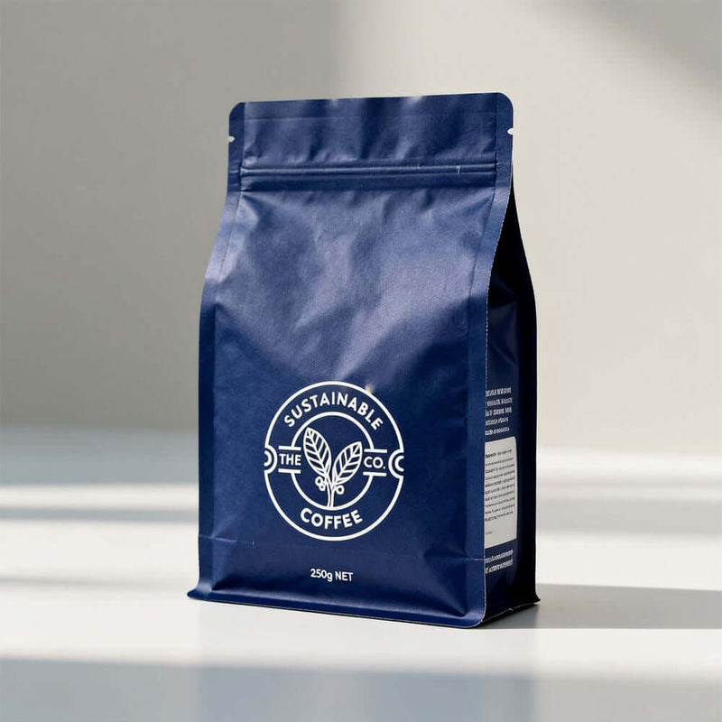 recyclable kraft stand up pouch with top zipper front view