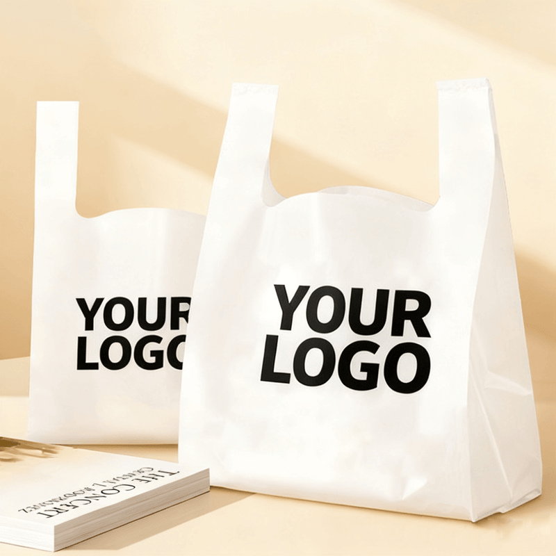 recyclable plastic handle bag with custom logo printing