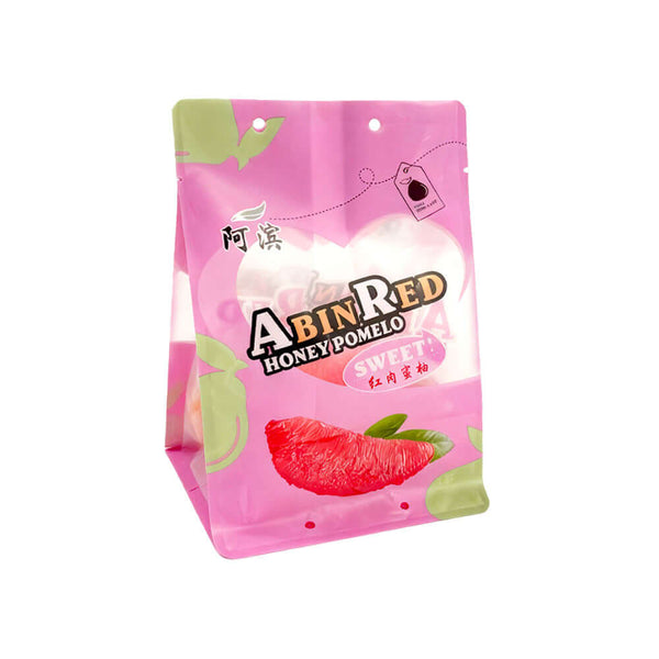Custom printed stand up pouch with front clear window for fruit snacks