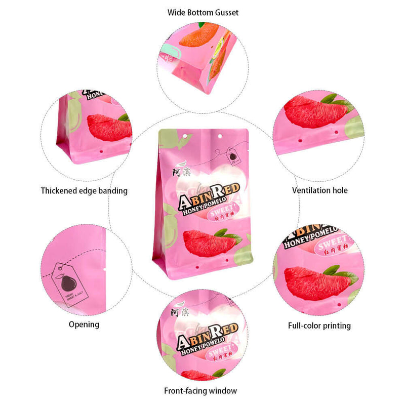 Recyclable stand up pouch with ventilation holes and wide bottom gusset