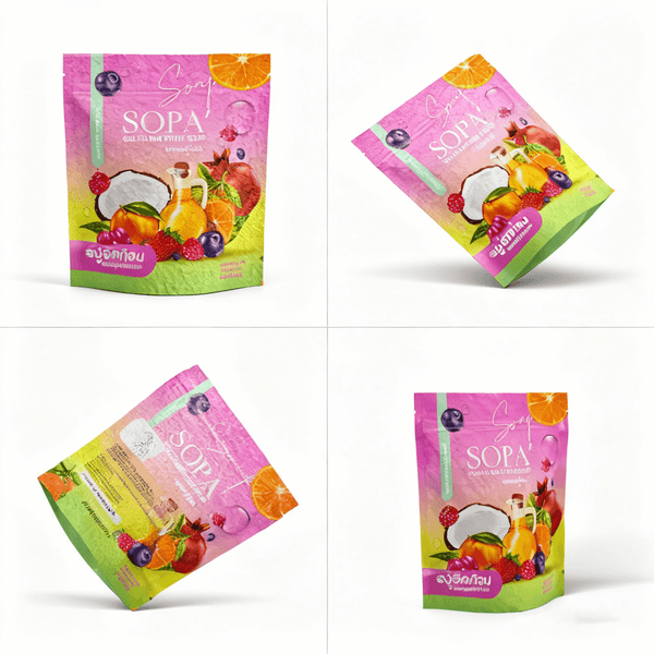 Resealable plastic food pouch for dried fruits