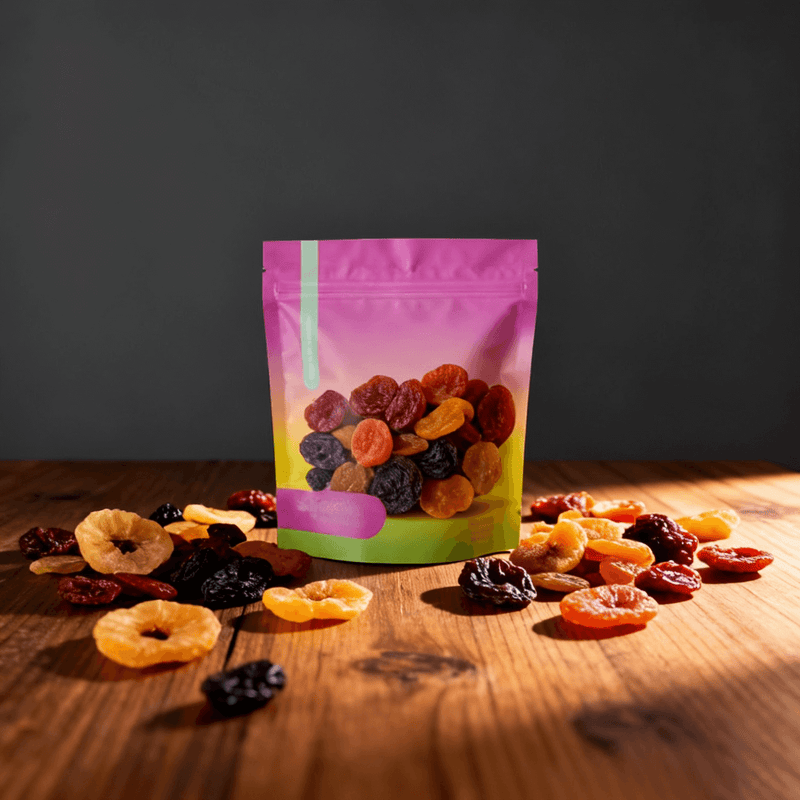 Custom printed plastic food pouch with zipper