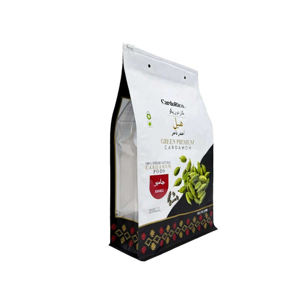 flat bottom spice packaging pouch with slider zipper and hanging holes