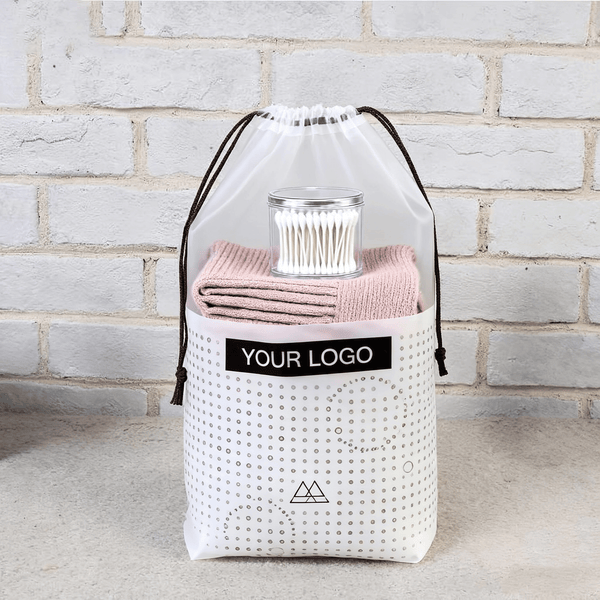 custom logo pe drawstring laundry storage bag